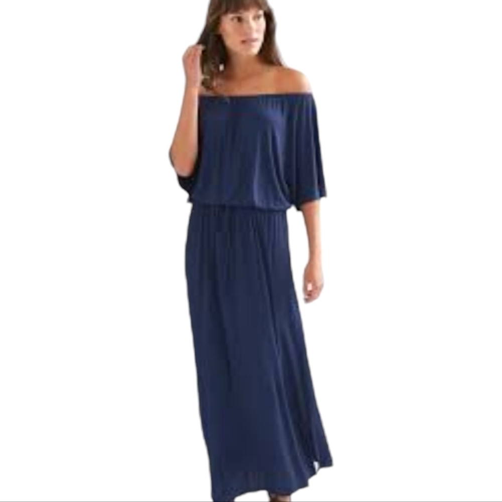 Gap Blue Off the Shoulder Maxi Dress Size XS